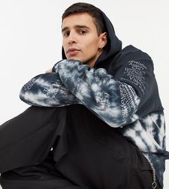 oversized hoodie with print and bleached ombre effect-Multi