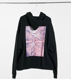 oversized hoodie with print in black