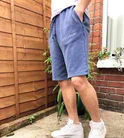 oversized shorts in washed blue-Blues