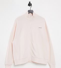 Unisex high neck zip through sweatshirt in pink set