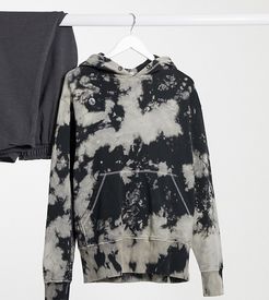 Unisex hoodie in tie dye with print-Multi