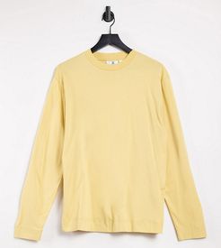 Unisex long sleeve t-shirt in sand-Yellow