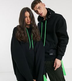 Unisex oversize hoodie in black-Green