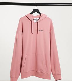 Unisex oversized hoodie with logo print in dusty pink