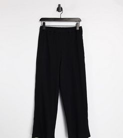 Unisex relaxed sweatpants in heavy rib in black - part of a set