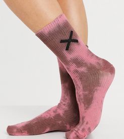 Unisex socks in pink tie dye-Multi