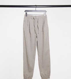 Unisex straight leg sweatpants in heritage check-Brown
