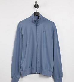 Unisex track jacket in poly tricot in dusty blue - part of a set-Blues