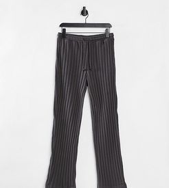 Unisex wide leg sweatpants in jersey knit in charcoal set-Grey