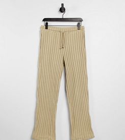 Unisex wide leg sweatpants in jersey knit in tan - part of a set-Brown