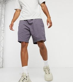washed combat short in dark gray