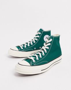 Chuck 70 Hi canvas sneakers in midnight clover-Green