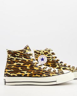 Chuck 70 Hi x Invincible x Wacko Maria leopard print canvas sneakers in brown-Multi