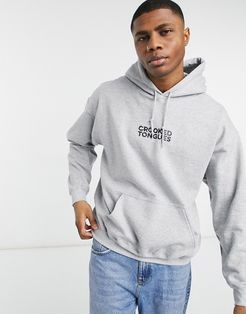 hoodie with logo print in gray-Grey