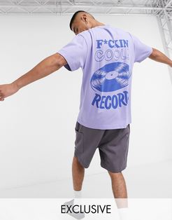 oversized t shirt in washed purple with back print