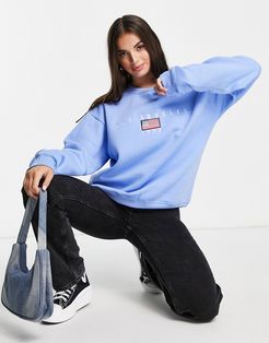 relaxed sweatshirt with vintage los angeles embroidery-Blues