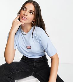 relaxed t-shirt with los angeles embroidery-Blue