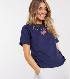 relaxed t-shirt with los angeles embroidery-Navy