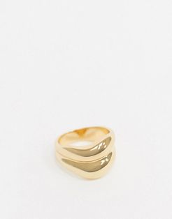 double dome ring in gold