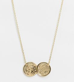 Exclusive double coin pendant necklace in gold