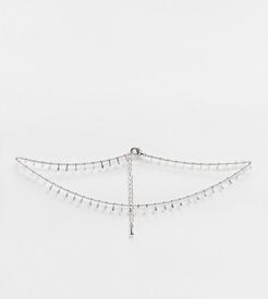 Exclusive multi pendant choker necklace in silver
