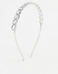 headband in silver chain links