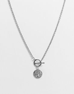DesignB neckchain in silver with t-bar and disc pendant