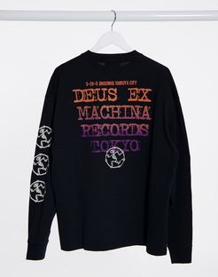 Records encryption long sleeve top in black