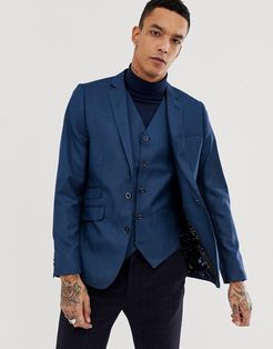 Slim Fit Metallic Suit Jacket-Blues
