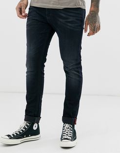 Tepphar-X slim carrot fit jeans in 0679R dark wash-Blue