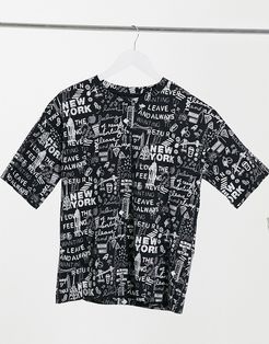 Graffiti print T-shirt in Black