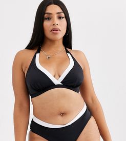 Curve bikini bottom in monochrome-Black