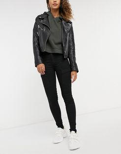 Lexy cargo mid rise second skin super skinny jeans in black
