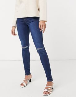 Plenty skinny jeans with ripped knee in blue-Blues