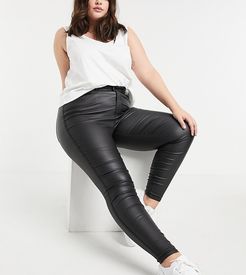 Moxy sky high skinny coated jeans in black