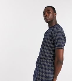 Tall printed Stripe T-Shirt With Chest Pocket-Blues