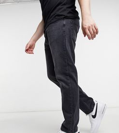 tapered fit stretch jeans in black wash