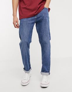 ED45 tapered fit jeans in washed blue denim