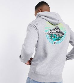 Balmore back print hoodie in gray Exclusive at ASOS-Grey