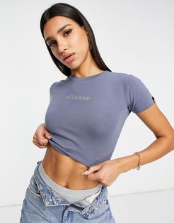 crop top with crystal logo in blue- exclusive to ASOS