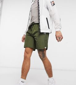 high shine shorts in khaki exclusive to ASOS-Green