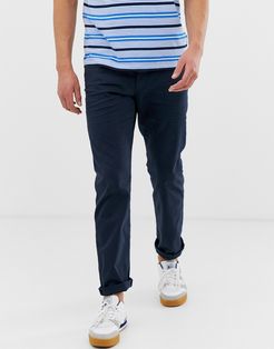 casual 5 pocket straight fit twill pants in navy