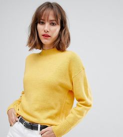 high neck lightweight sweater in yellow