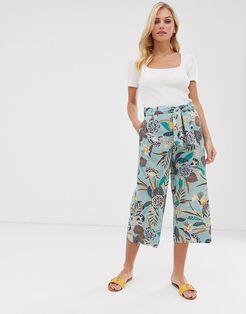 tropical pint wide leg culotte pants-Multi