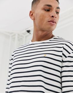 Bain long sleeve stripe t-shirt in off white