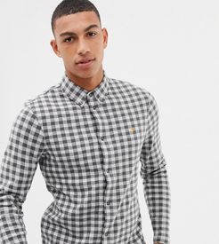 Bobby slim fit checked brushed cotton shirt in gray Exclusive at ASOS