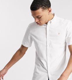 Brewer slim fit short sleeve oxford shirt in white