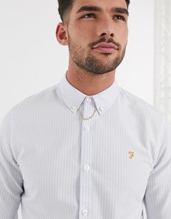 Brewer striped shirt in white and blue