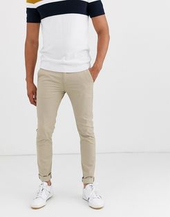 Drake skinny fit chino twill pants in sand-Tan