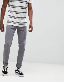 Drake super slim fit twill jeans in gray